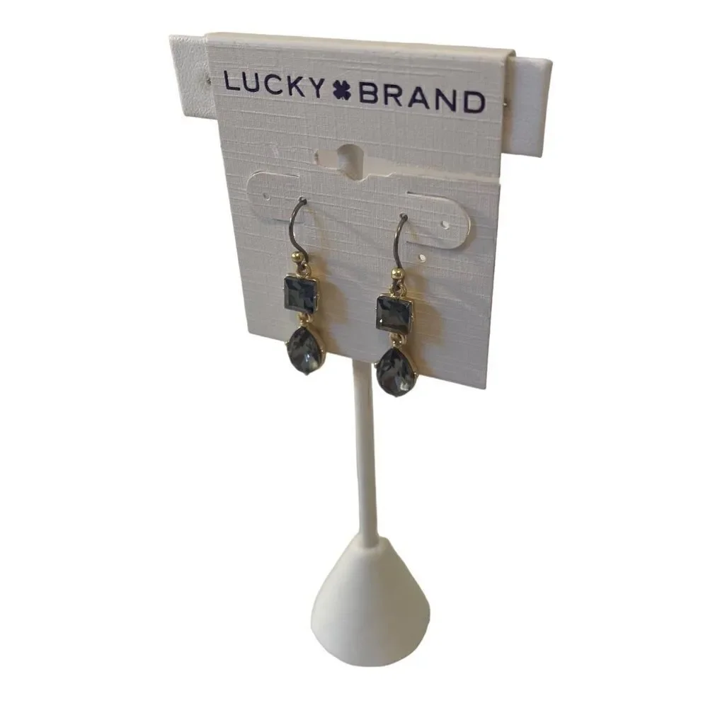 Smokey Set Stone Drop Earrings